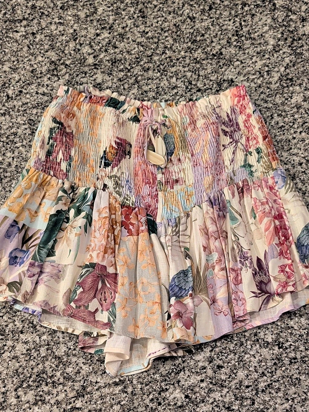 Zara Floral Mini Skirt Multicolor Size Medium Like New
